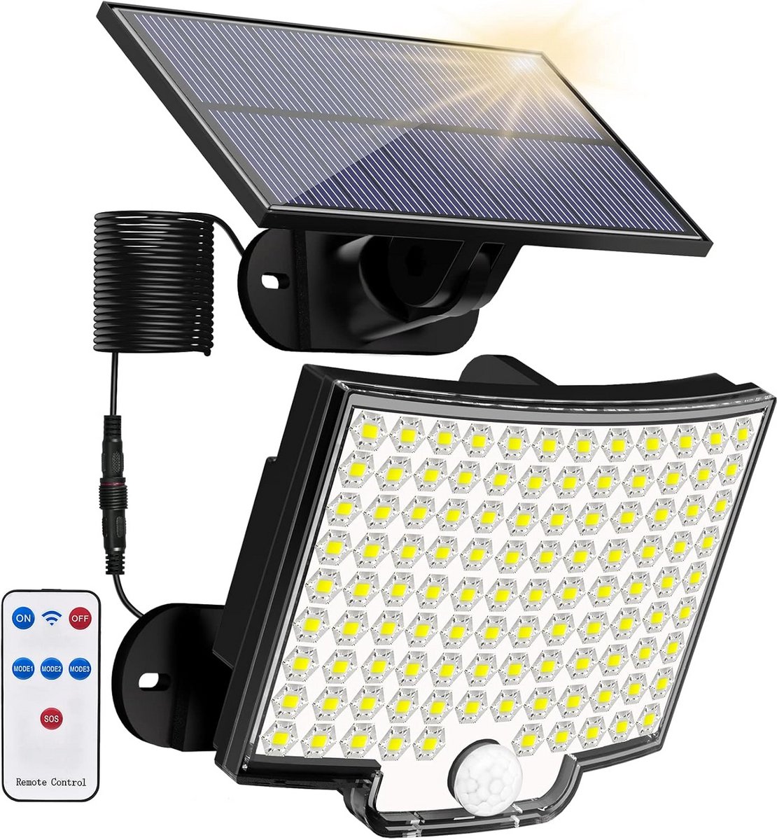 Krachtige Buitenlamp op Zonne-energie met Bewegingssensor en Afstandsbediening