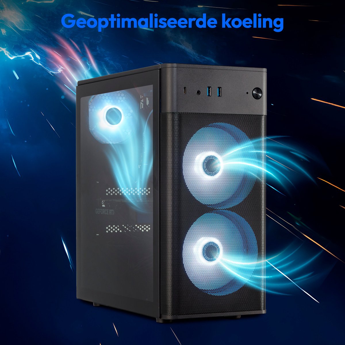 ERAZER Recon P45 - Gaming PC - AMD Ryzen 5 5500 - Windows 11 - afbeelding 3