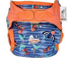 Premium bamboe doekluier met Aplix-sluiting - Verstelbare eenmaats luier vanaf geboorte tot potje - Elegante Twilight Garden print