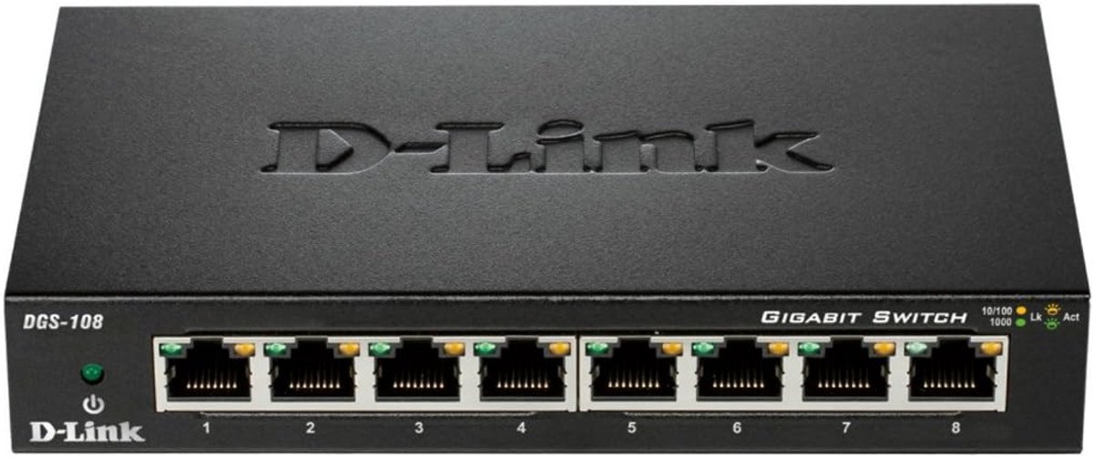 8-poorts gigabit netwerk switch 10/100/1000 Mbps