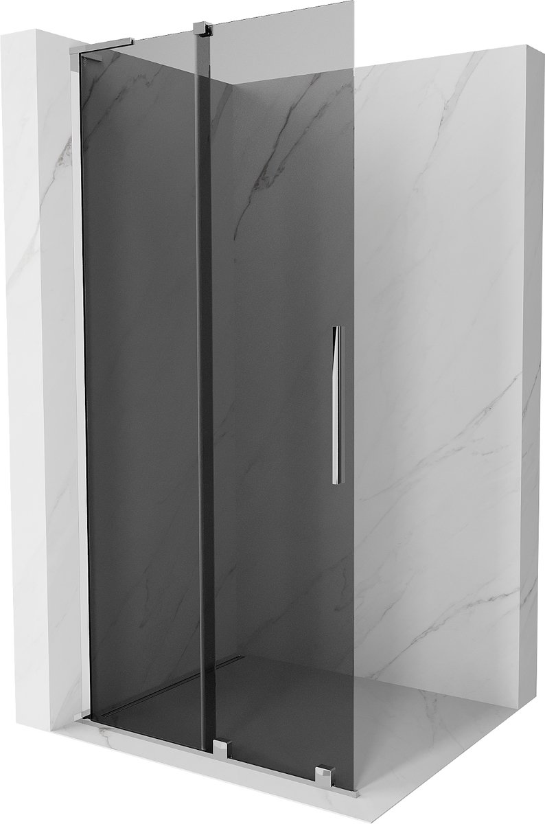 Mexen Velar L Douchewand schuifdeur Walk-in 120 x 200 , grafiet 8 mm, chroom - 871-120-003-43-01