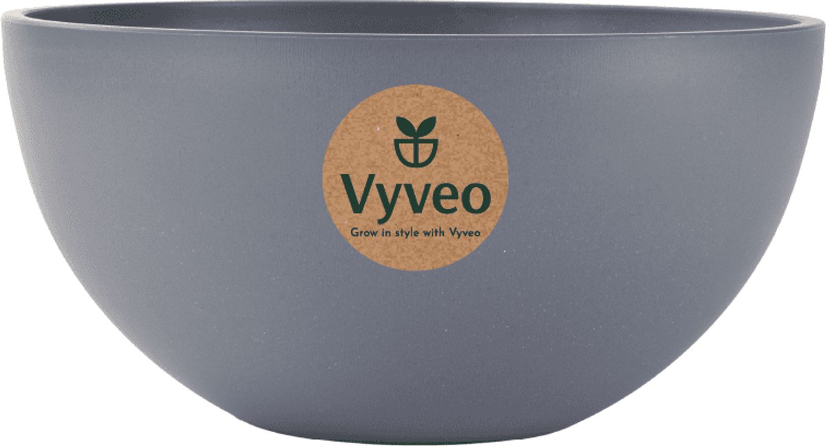 Vyveo - Bloempot Bolla - 30x15 - Donkergrijs - Bloempot voor binnen en buiten - Lichtgewicht - Breukbestendig - Vorstbestendig - UV-bestendig