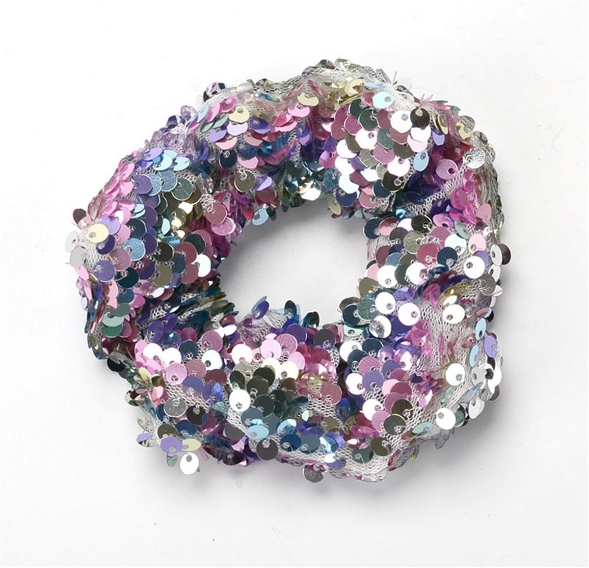 Grote Glitter Haarelastiek met Pailletten voor Dames en Meisjes