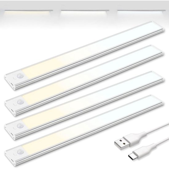 Kitchen Undermount Light, Dimmable 40 cm, Cabinet Lighting with Hand Sweep Sensor, 3 Colour Modes, Kitchen Under-Cabinet Light, 2700/4000/6500 K, LED Strip Night Light for Workbench, Wardrobe (1