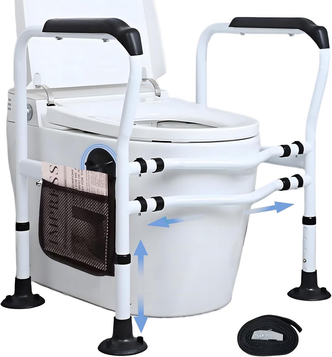 Verstelbaar Toiletframe met Anti-slip Handgrepen voor Senioren en Ouderen - Maximale Veiligheid en Ondersteuning