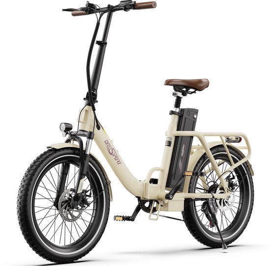 ONESPORT Vouwbare Elektrische Fiets - Max. 90 km Bereik - 816Wh Accu - 20” Banden - Shimano 7 Speed - Schijfremmen - Wit van ONESPORT — afbeelding 2