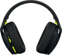 Casque gamer Logitech G435 noir avec accents jaunes et serre-tête noir.