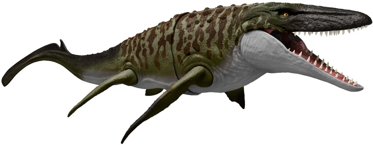 Jurassic World Rebirth Bijtende en Explosieve Mosasaurus, actiefiguur en mini-Dilophosaurus, dinosaurusspeelgoed met kaken die ver open kunnen, beweegbaar, ziet eruit als in de film — afbeelding 7
