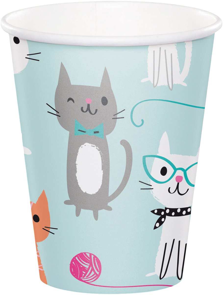 Witbaard Bekers Purr-fect Party 266 Ml Karton Blauw 8 Stuks
