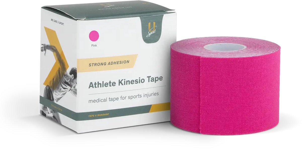 U-Sport Athlete Kinesio Tape - Elastische Sporttape - Waterbestendig & Ademend - Kinesiotape - Medische Kwaliteit - 1 Stuks - Roze