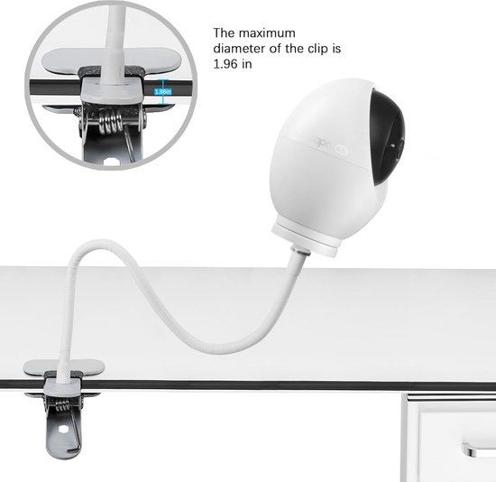 Universele cliphouder voor babyfoon camera - Flexibele beveiligingscamera beugel van Merkloos — afbeelding 3