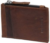 Mini portefeuille Montréal en cuir marron foncé RFID