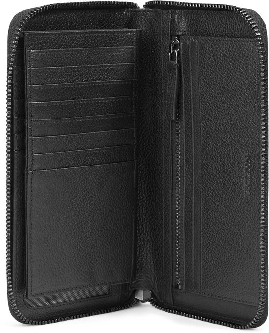 Portefeuille en cuir noir avec blocage RFID Lauri