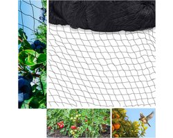Groot Vogelnet 10x10m Zwart Scheurbestendig Tuinnet voor Fruitbomen en Groenten