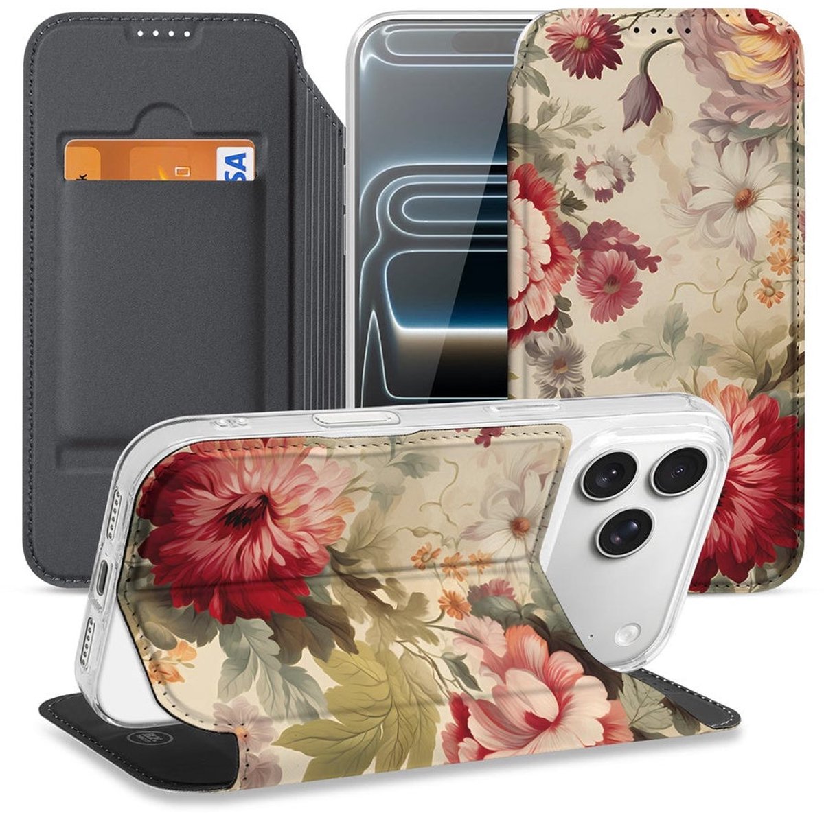Apple iPhone 17 Pro Book Wallet Case Bloemen