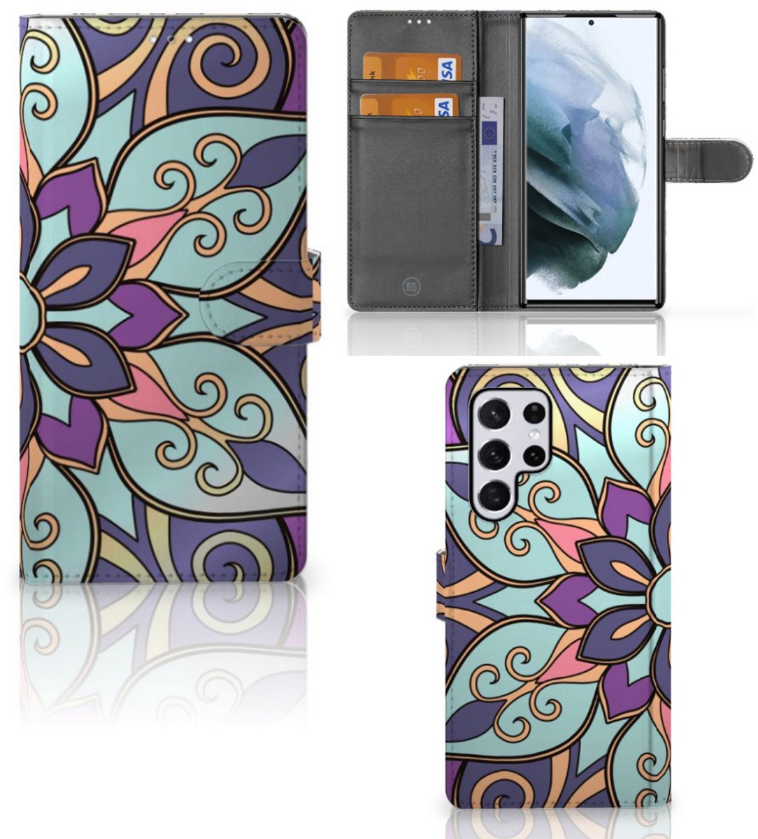 Samsung Galaxy S22 Ultra Hoesje Purple Flower