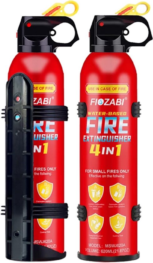 Draagbare Brandblusser met Houder - Geschikt voor Huis, Auto, Boot en Keuken - Type A/B/C/K