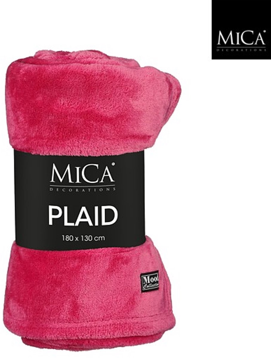 Mica Decorations Famke Fleece Plaid Fuchsia - 180 x 130 cm