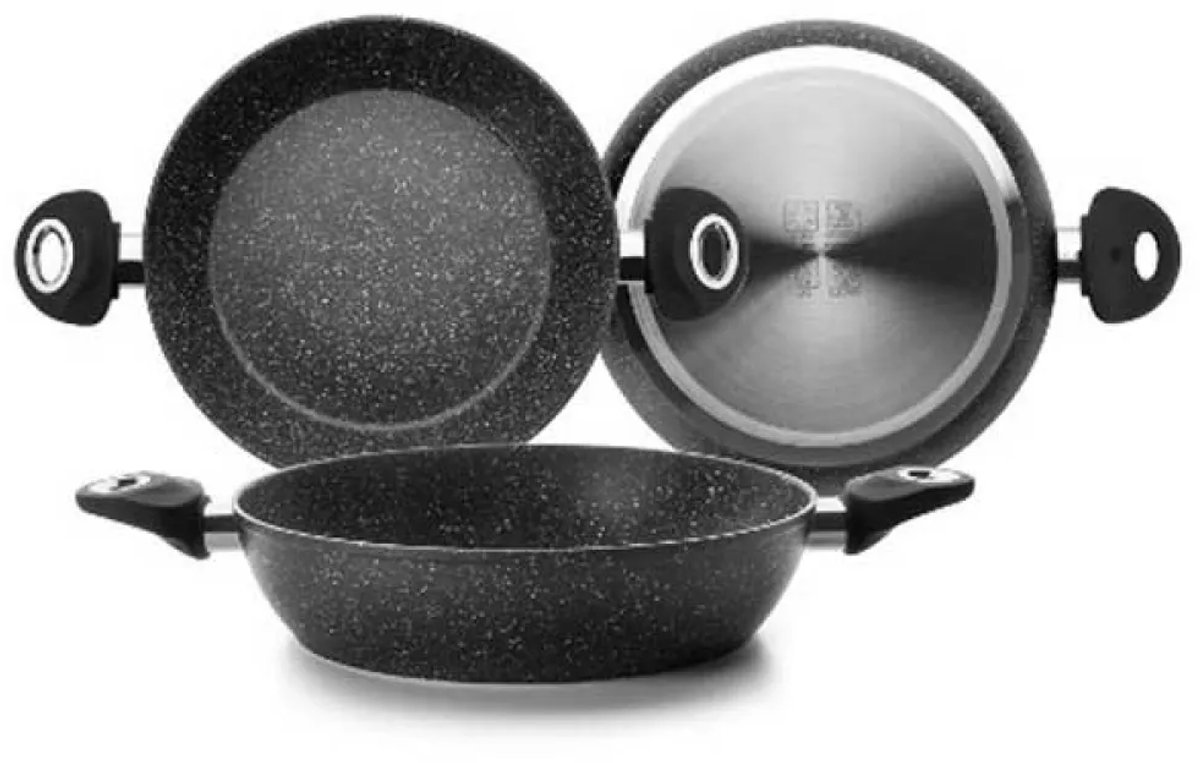 Ibili Honda 2 Handgrepen Natura Koekenpan 32 Cm Zilver