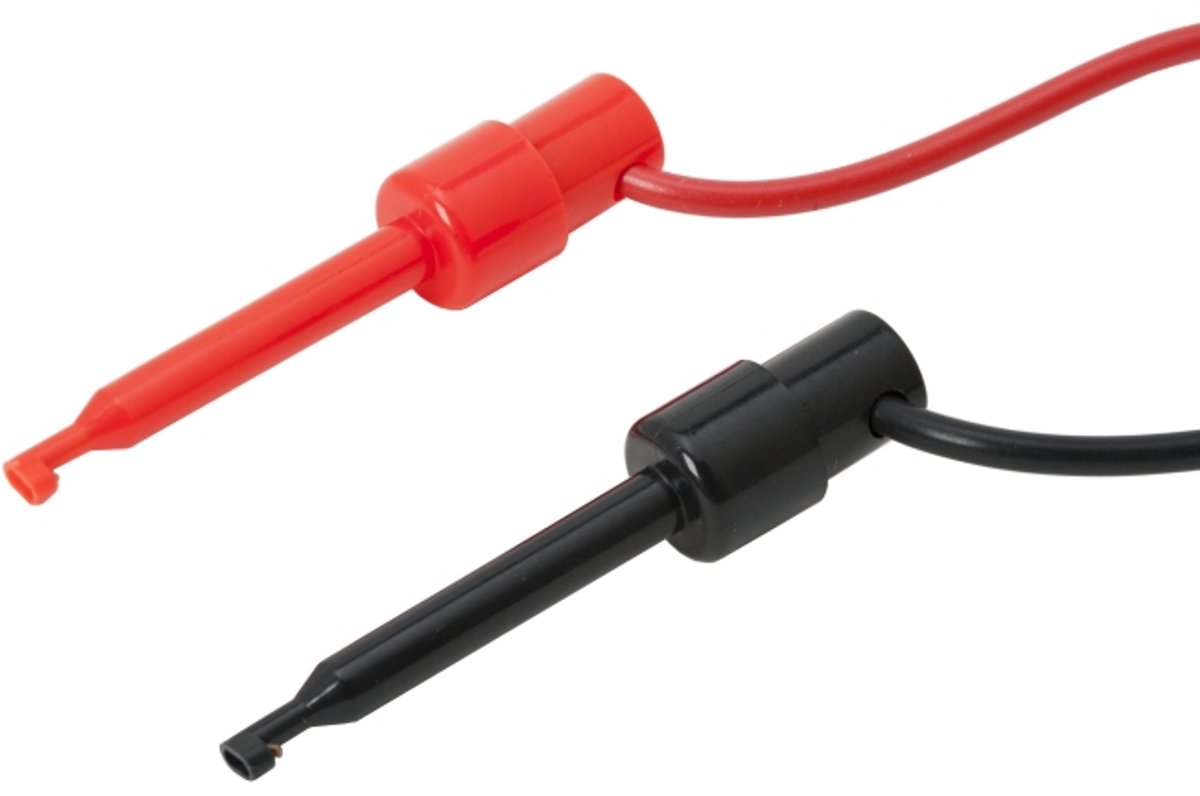 Meetkabels met testclips en banaanbus aansluiting - 94 cm - 10A 1000V [25385]