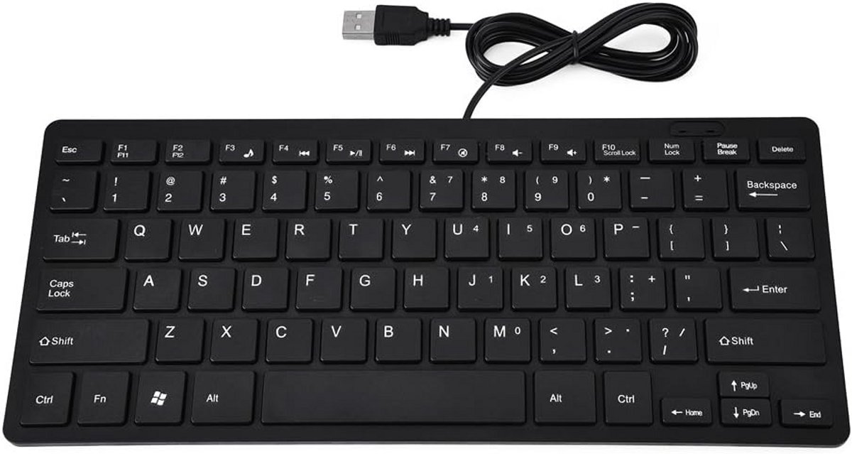 Ultradun USB Toetsenbord 78 Toetsen - Bedraad Mini Toetsenbord voor PC en Laptop