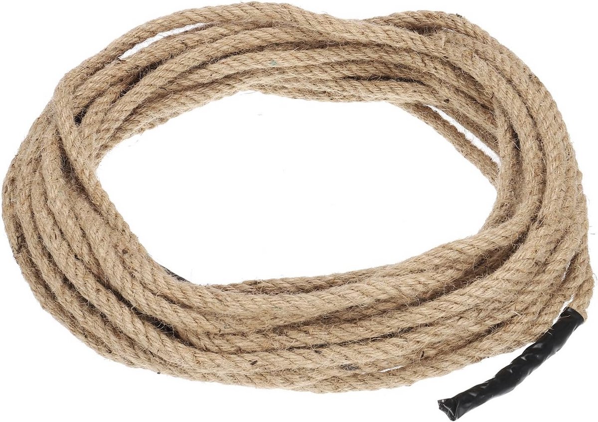 Dikke Natuurlijke Jute Touw 12 mm x 15 Meter Gevlochten Hennep Touw voor Ambacht, Decoratie en Klimtouw