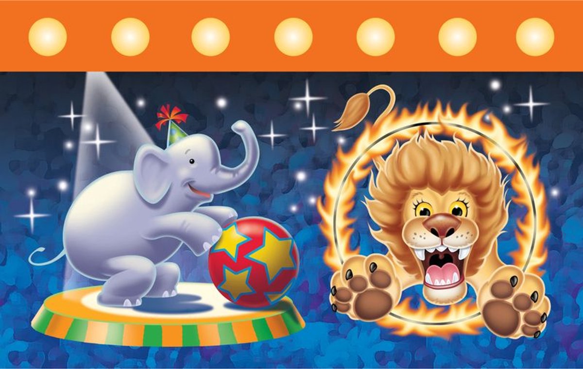 Circusfeest met tafelkleed