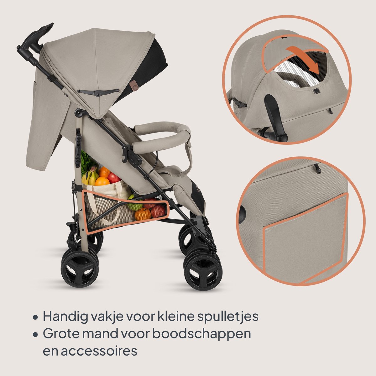 Lionelo Irma - Buggy - Wandelwagen- Lichte 7kg - tot 15 kg - Geveerde wielen - 360° - tot 5 jaar - Opbergmand - Verstelbare handgreep - Snel inklapsysteem - Compact formaat – foto 8