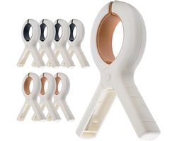 Extra grote handdoekclips voor op het strand (8 stuks), 13 cm (5,1 inch), duurzaam en stevig, geschikt voor strandstoelen, ook te gebruiken om kleding vast te zetten, kaki en blauw.
