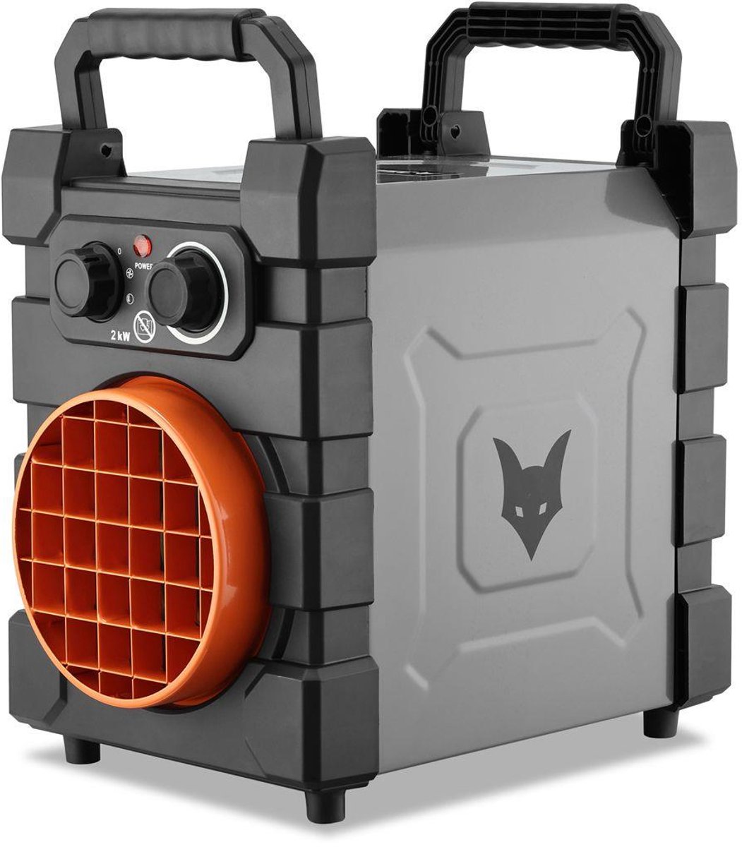 FUXTEC elektrische luchtverhitter FX-EH2, luchtverhitter met 2000 W vermogen, thermostaatregeling, oververhittingsbeveiliging, luchtdebiet 284 m³/h, beschermingsklasse IP24