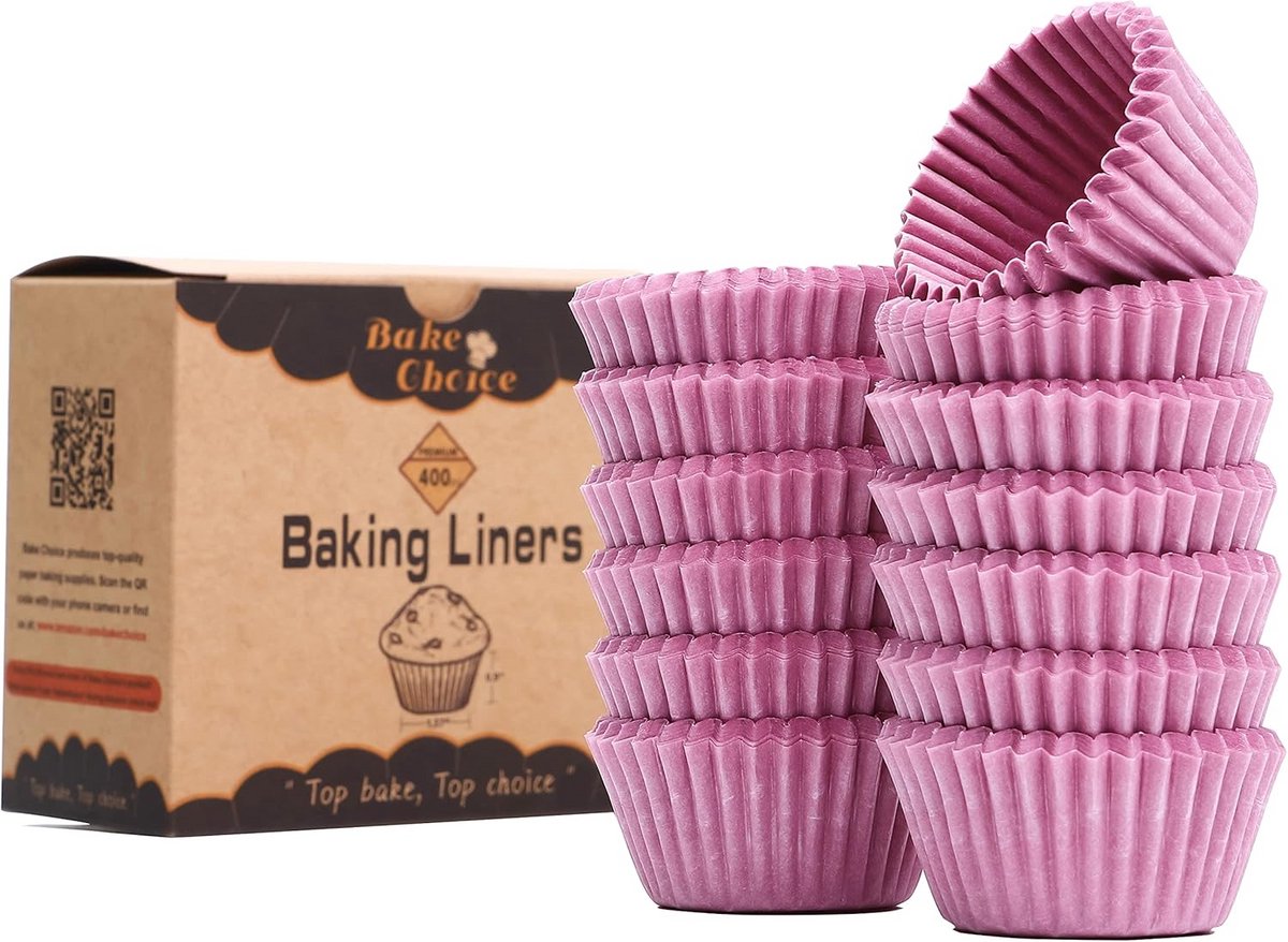 400 Stuks Roze Mini Cupcake Voeringen voor Bakken en Muffin Pannen