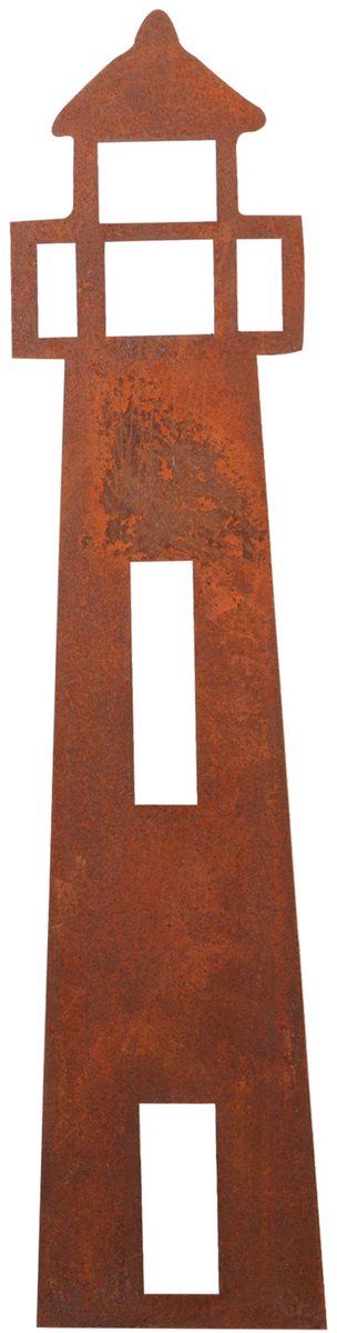 UNUS® Tuinsteker vuurtoren 68x15cm in roestlook tuindecoratie