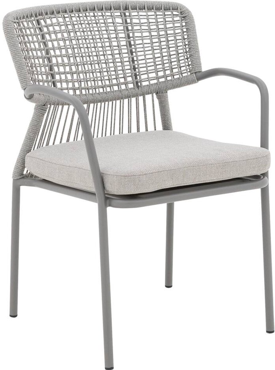 Goossens Tuinstoel Sestri - Buitenstof - bruin - 60 x 84 x 61 cm - Stapelbaar