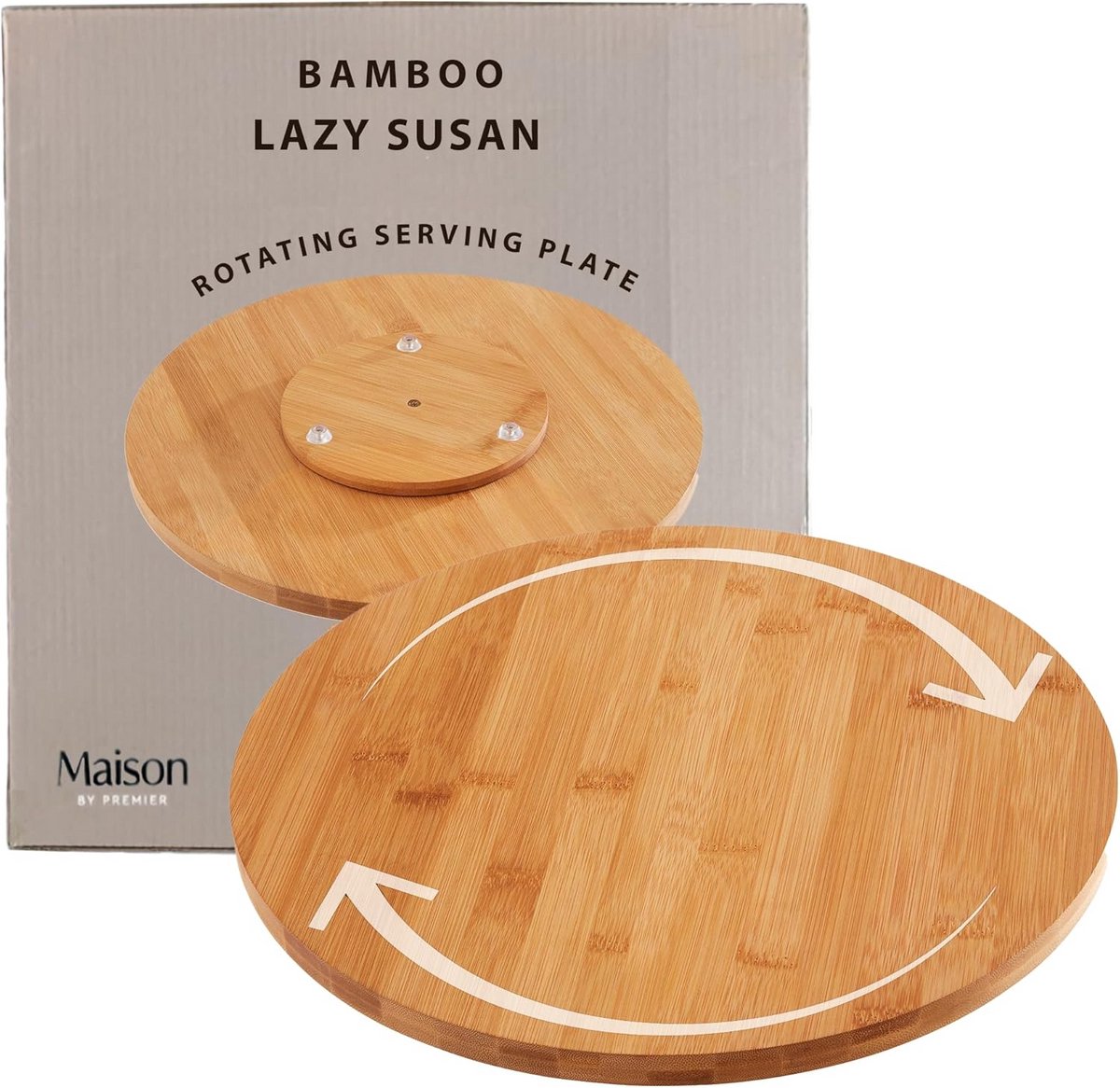Grote Houten Draaitafel voor Keuken en Servies - Lazy Susan Serveerplank 35 cm