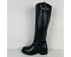 Stoere hoge laarzen met gespjes zwart Zwart / 41