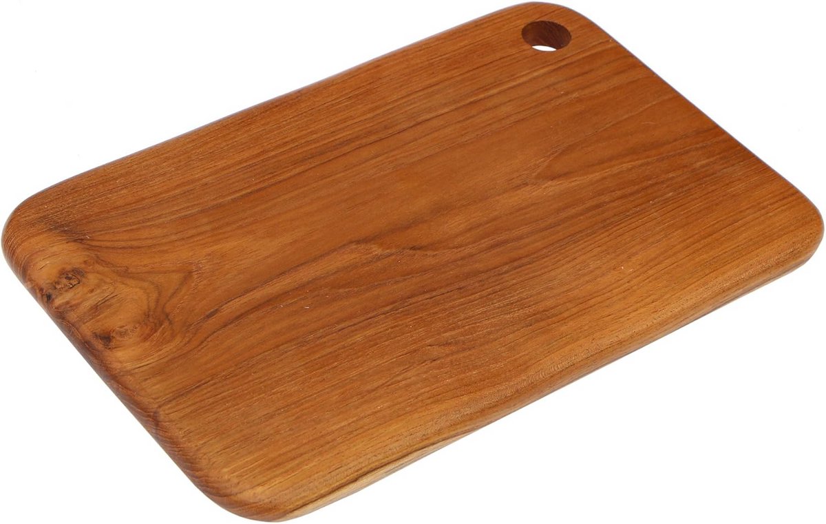 Handgemaakt Houten Serveerplank & Snijplank van Teak 30 cm - Tropische Houtdecoratie