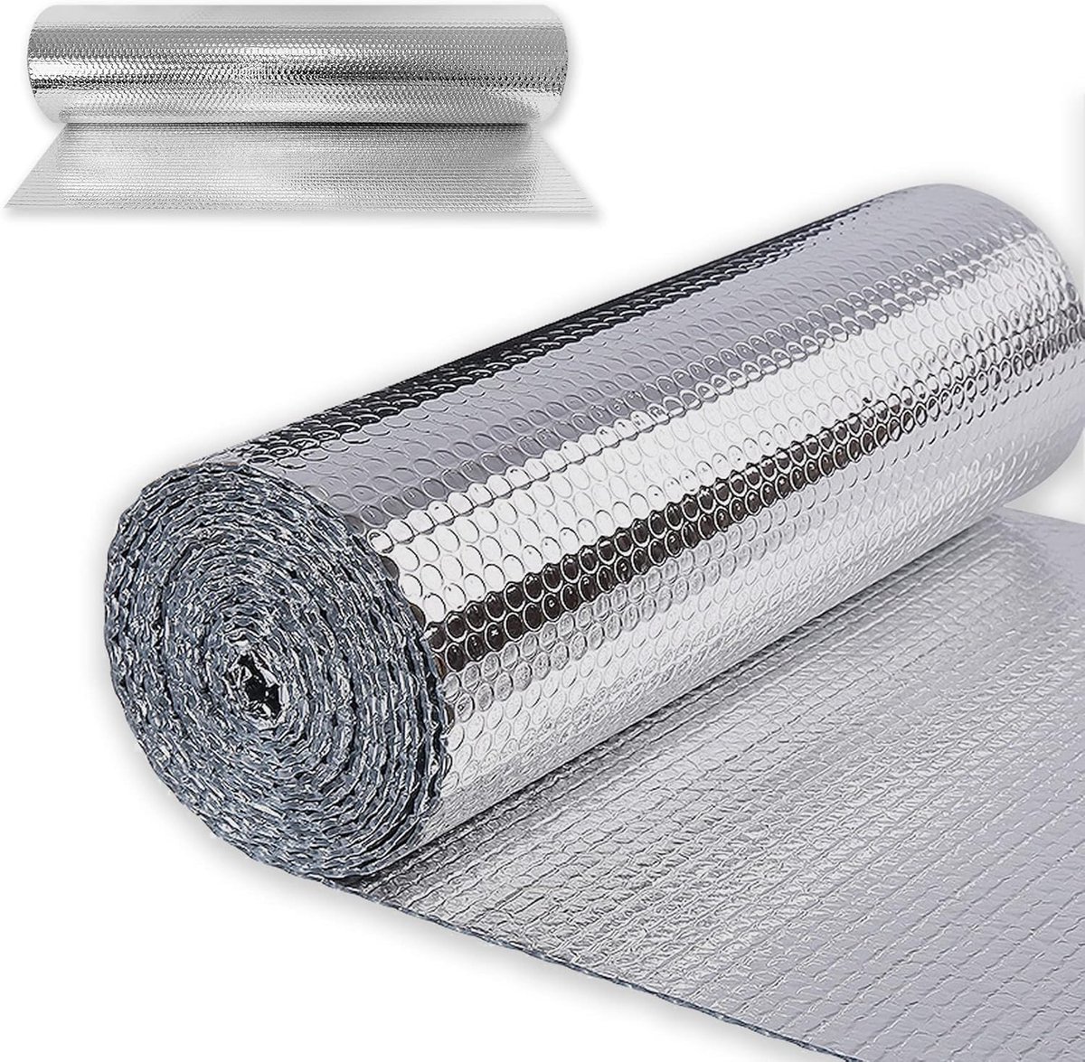 Isolatiefolie voor Radiatoren 30㎡ Huis Isolatiefolie Aluminium Isolatiepanelen Radiator Reflecterende Film Verduisterende Isolatiemat Zilveren Thermische Film Opvouwbare Thermische Isolatie Film voor Ramen Koudbescherming (1 x 30m) NAIZY