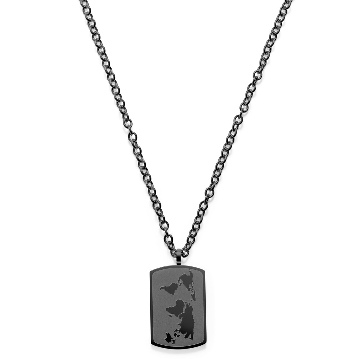 Zwarte Ketting met Wereldkaart