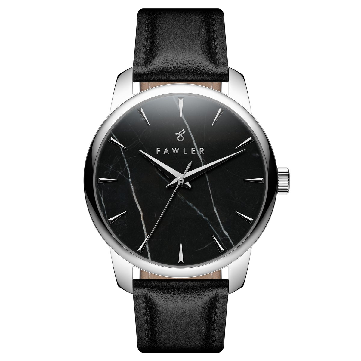 Beleza | Zilverkleurig Roestvrijstalen Zwart Gemarmerd Horloge