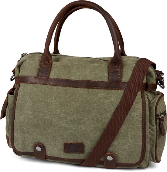 Sac Sigurd brun et vert pour ordinateur portable