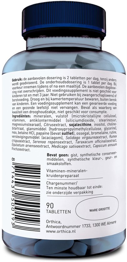 Orthica Multi 4 All - multivitamine met kruiden en enzymen - 90 tabletten