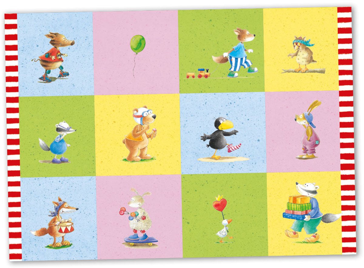6 kleine raven sokken placemats