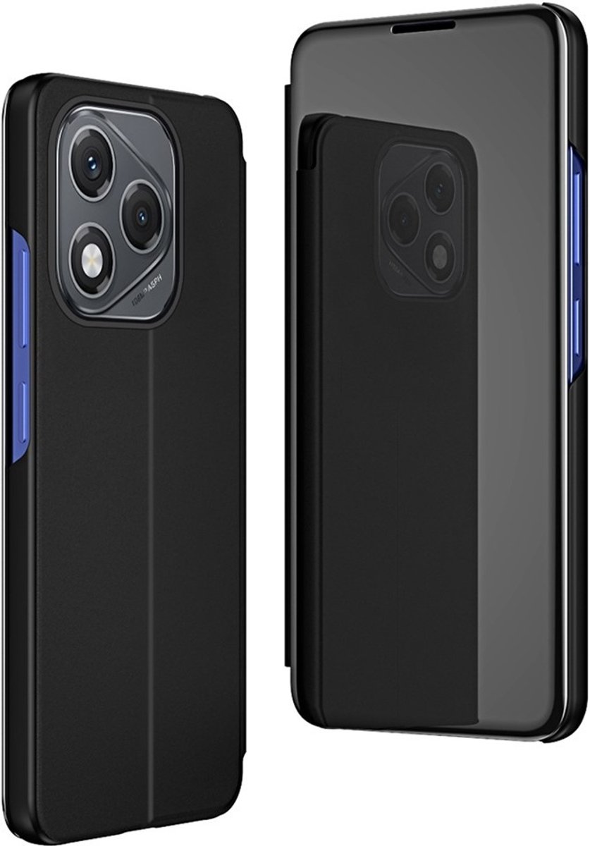 Hoesje geschikt voor HONOR 400 Lite - Phonesta Smart View Mirror Book Case - Zwart
