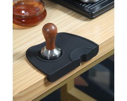 Siliconen Koffie Tamper Mat - Antislip - Espresso Accessoire - Koffie Accessoires - Zwart - 12x17.5x3 cm