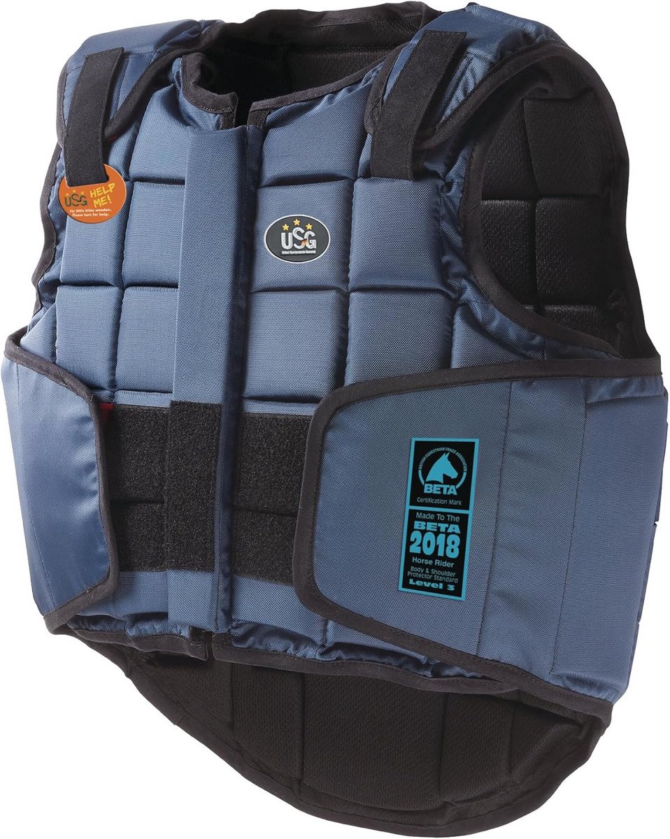 Veiligheidsvest Pony/Kind - Bodyprotector Paardrijden EN 13158 Gecertificeerd Blauw