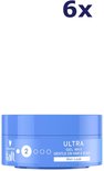 Blauwe pot Taft Ultra Gel Wax met hold level 2 en 'Wet-Look' label, aangegeven als 6x.