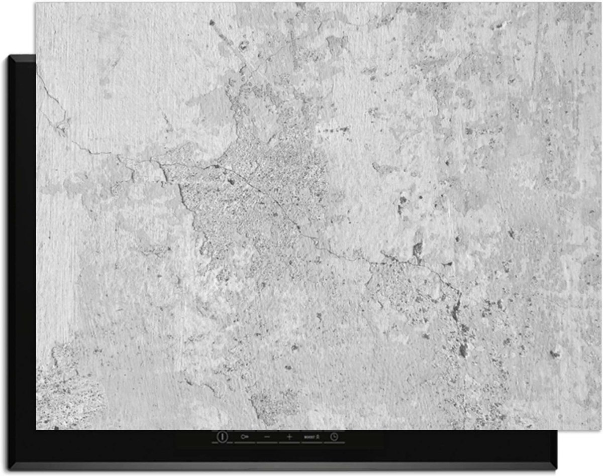 KitchenArt - Urban White - Inductie Beschermer - 80x52 cm - Kookplaat Beschermer - Luxe Afdekplaat Inductieplaat - Anti-slip & Oprolbaar - Beschermmat Inductiekookplaat