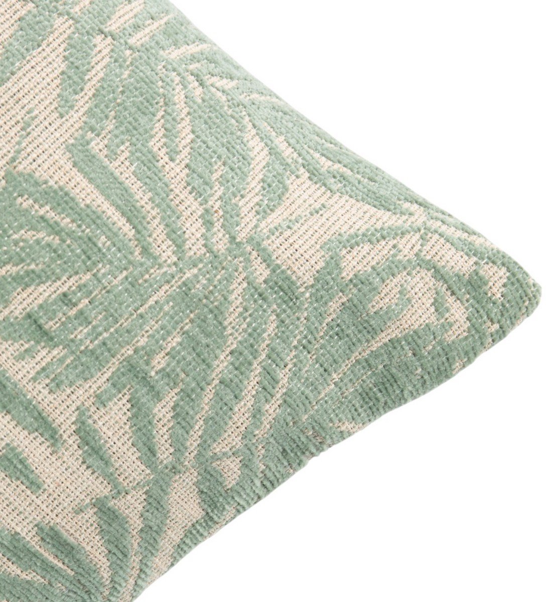 Kussen Jacquard bladeren groen 45x45cm