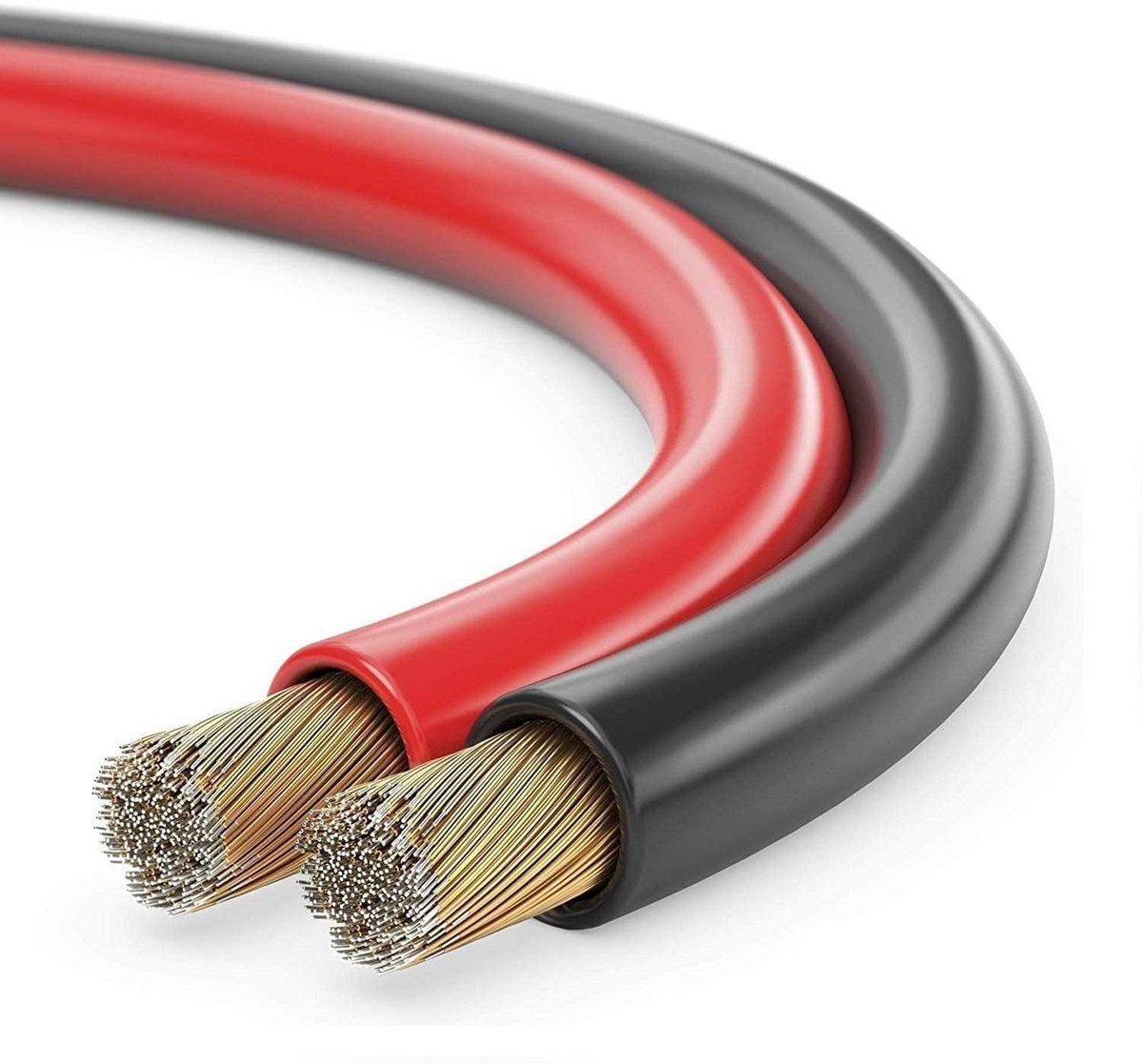 Gevlochten Luidsprekerkabel 2x2.5mm² Rood-Zwart 10 Meter voor Hifi Audio