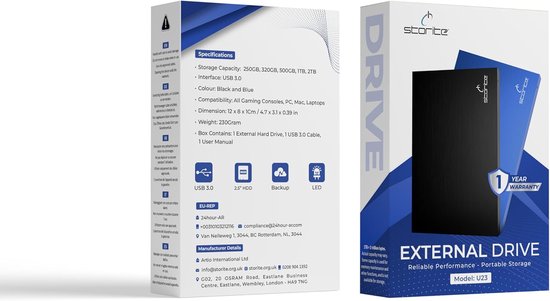 Draagbare Externe Harde Schijf 500GB USB 3.0 - Dunne Externe Opslag voor PC, Mac, Laptop & Gaming — afbeelding 5